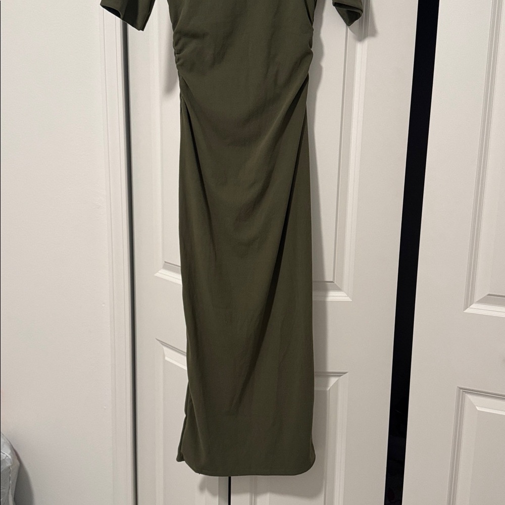 Elegant Olive Green Dress - Picture 2 of 5